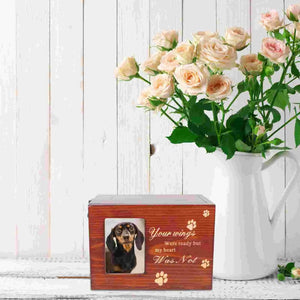 Cremation Urn Pet Cinerary Casket Wood Memorial Box Ashes Keepsake Small Animals Pet Cats Dogs Funeral Supply acacuss
