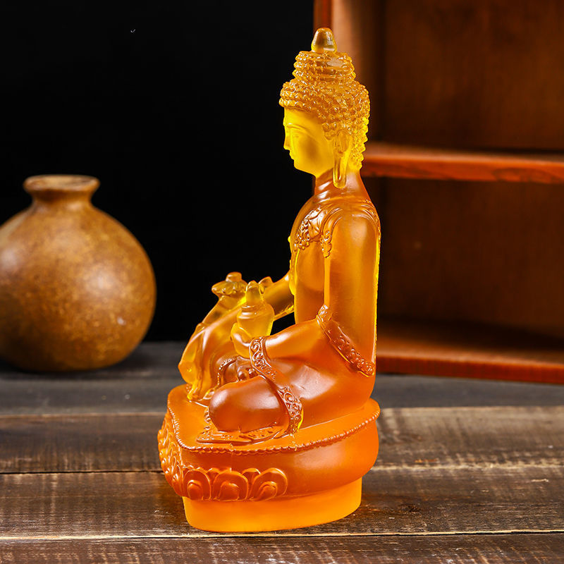 Crystal Buddha Statue Colorful Glazed Buddha Statues High-End Home Decoration Accessories Feng Shui Ornaments CHN Buddha Statue acacuss