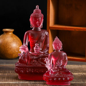Crystal Buddha Statue Colorful Glazed Buddha Statues High-End Home Decoration Accessories Feng Shui Ornaments CHN Buddha Statue acacuss