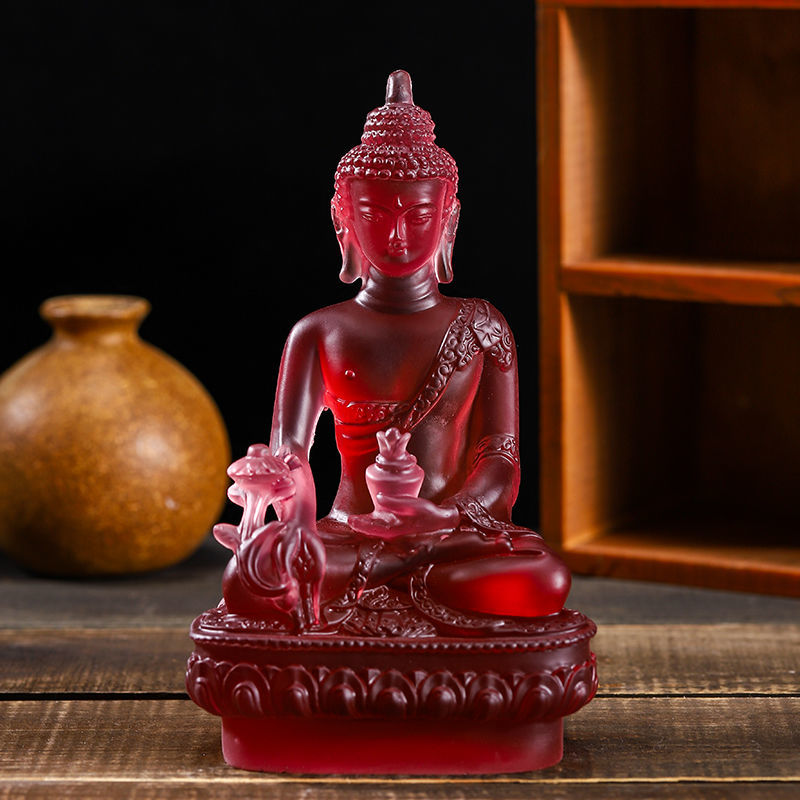 Crystal Buddha Statue Colorful Glazed Buddha Statues High-End Home Decoration Accessories Feng Shui Ornaments CHN Buddha Statue acacuss