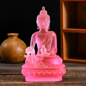 Crystal Buddha Statue Colorful Glazed Buddha Statues High-End Home Decoration Accessories Feng Shui Ornaments CHN Buddha Statue acacuss
