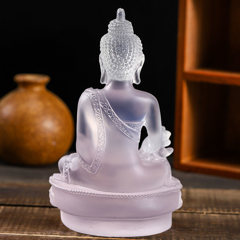 Crystal Buddha Statue Colorful Glazed Buddha Statues High-End Home Decoration Accessories Feng Shui Ornaments CHN Buddha Statue acacuss