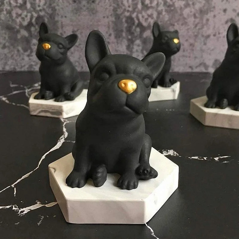 Crystal Epoxy Mould 3D French Bulldog Silicone Chocolate Shaped Dessert Decoration Baking Accessories acacuss