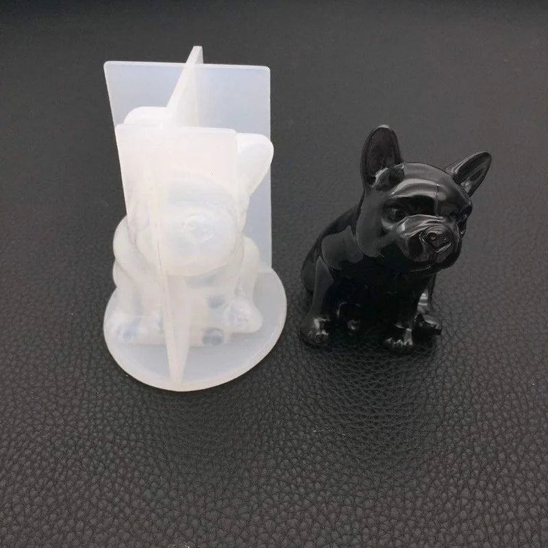 Crystal Epoxy Mould 3D French Bulldog Silicone Chocolate Shaped Dessert Decoration Baking Accessories acacuss