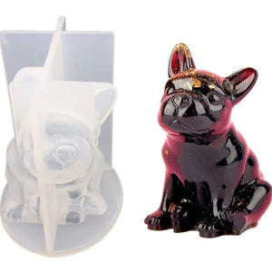 Crystal Epoxy Mould 3D French Bulldog Silicone Chocolate Shaped Dessert Decoration Baking Accessories acacuss