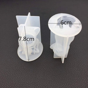 Crystal Epoxy Mould 3D French Bulldog Silicone Chocolate Shaped Dessert Decoration Baking Accessories acacuss