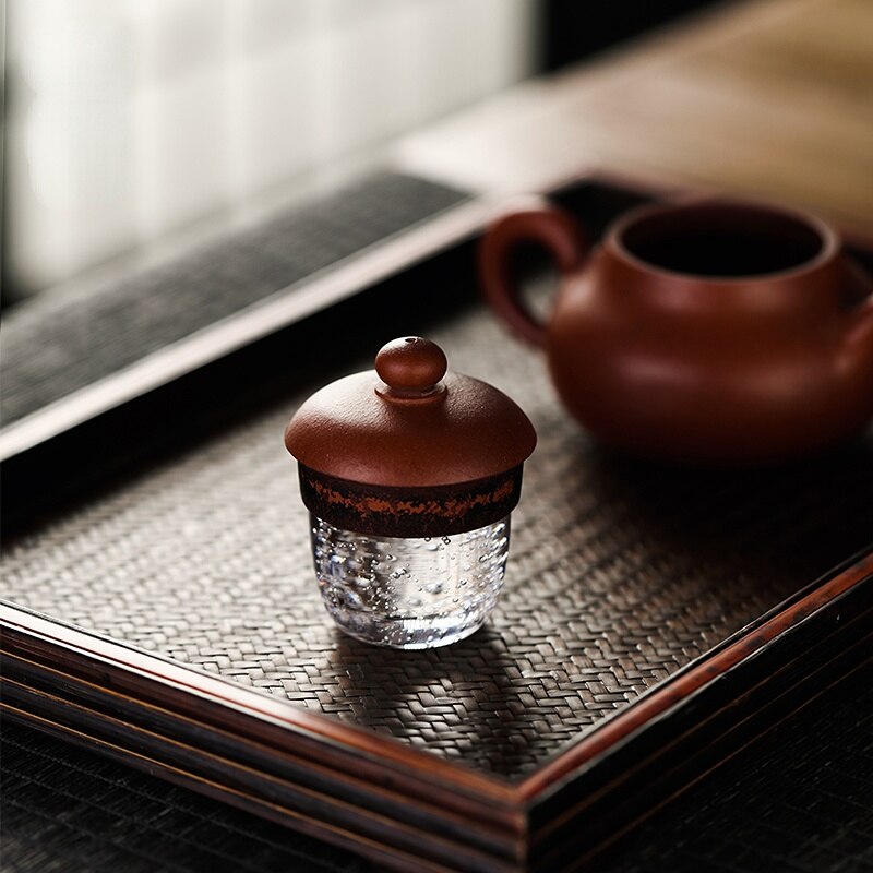 Crystal Glass Glass Purple Clay Pot With Lid and Incense Sticks Gator Coaster Decoration for Home Holder Burners Fragrance Decor acacuss