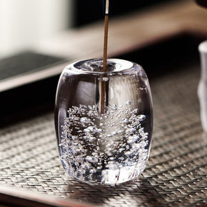 Crystal Glass Glass Purple Clay Pot With Lid and Incense Sticks Gator Coaster Decoration for Home Holder Burners Fragrance Decor acacuss