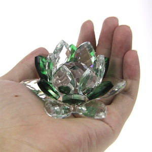 Crystal Lotus Flower Crafts Glass Paperweight Home Decoration Ornaments Figurines Home Wedding Party Decor Gifts Souvenir acacuss