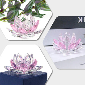 Crystal Lotus Flower Crafts Glass Paperweight Home Decoration Ornaments Figurines Home Wedding Party Decor Gifts Souvenir acacuss