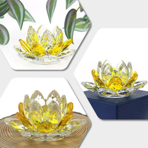 Crystal Lotus Flower Crafts Glass Paperweight Home Decoration Ornaments Figurines Home Wedding Party Decor Gifts Souvenir acacuss