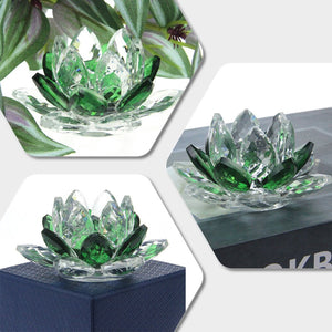 Crystal Lotus Flower Crafts Glass Paperweight Home Decoration Ornaments Figurines Home Wedding Party Decor Gifts Souvenir acacuss