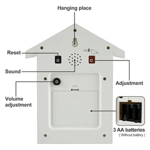 Cuckoo Clock Cuckoo Sound Clock with Pendulum Delicate Cuckoo Clock Bird Battery Powered Cuckoo Wall Clock for Living Room Decor acacuss