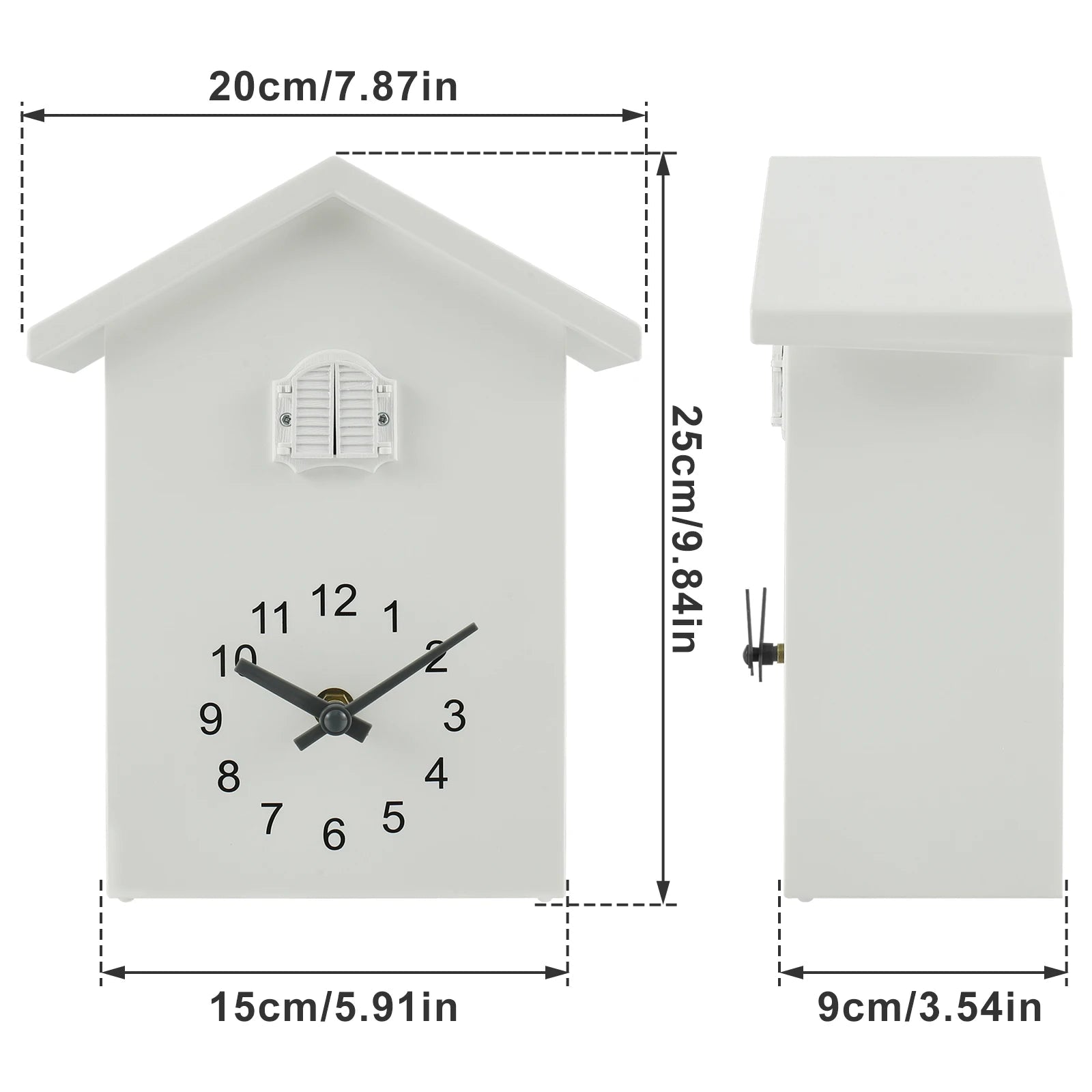 Cuckoo Clock Cuckoo Sound Clock with Pendulum Delicate Cuckoo Clock Bird Battery Powered Cuckoo Wall Clock for Living Room Decor acacuss