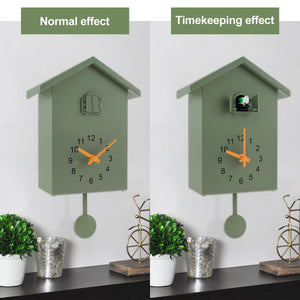 Cuckoo Clock Cuckoo Sound Clock with Pendulum Delicate Cuckoo Clock Bird Battery Powered Cuckoo Wall Clock for Living Room Decor acacuss