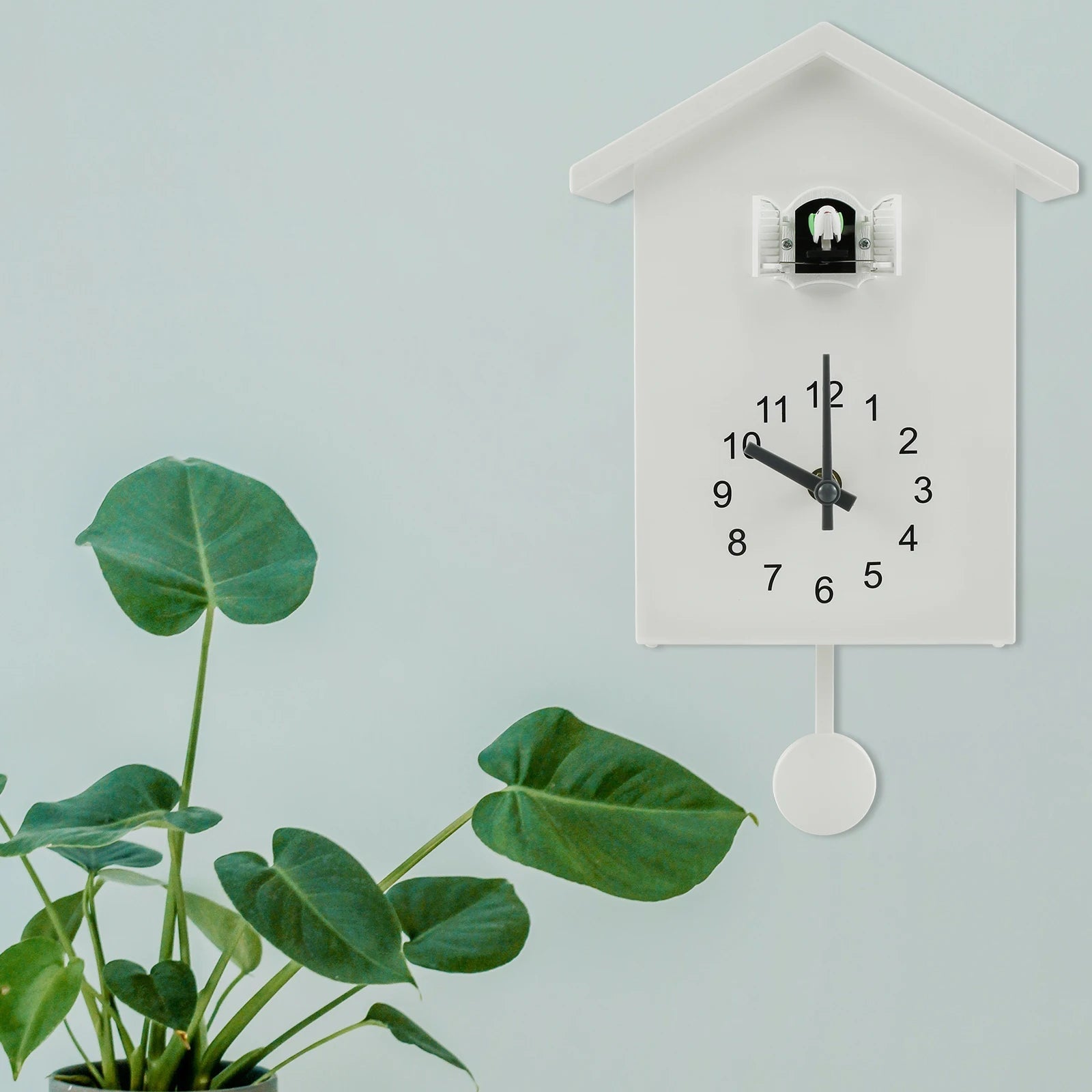 Cuckoo Clock with Chimer Cuckoo Sound Clocks with Pendulum Bird House Battery Powered Home Living Room Kitchen Wall Decoration acacuss