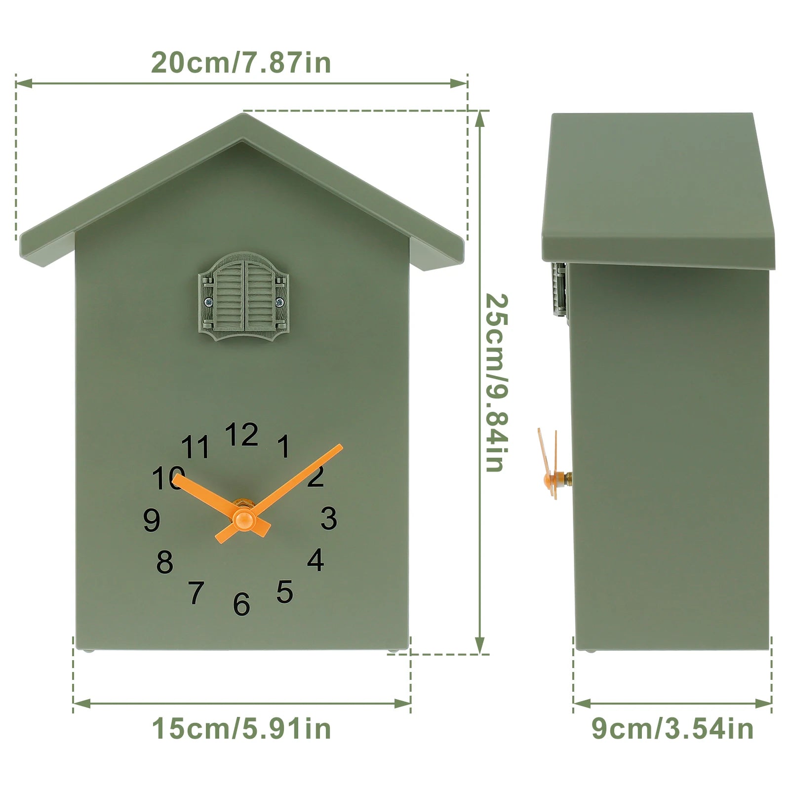 Cuckoo Clock with Chimer Cuckoo Sound Clocks with Pendulum Bird House Battery Powered Home Living Room Kitchen Wall Decoration acacuss