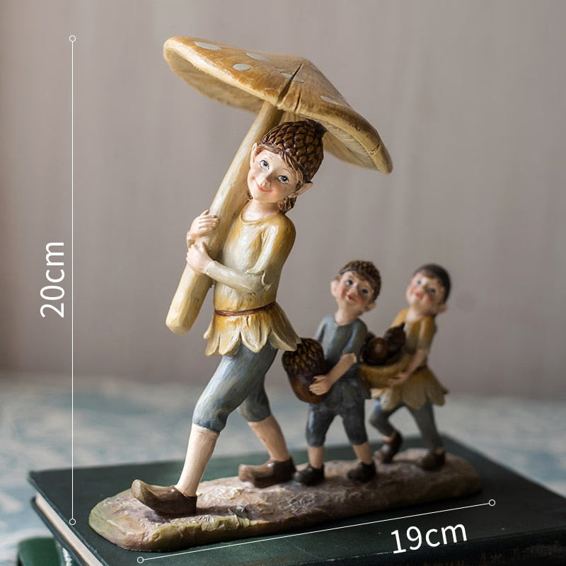 Cute Cartoon Fantasy Forest Elf Resin Craft Ornament, Living Room TV Cabinet Bedroom Balcony Garden Desktop Home Decoration Gift acacuss