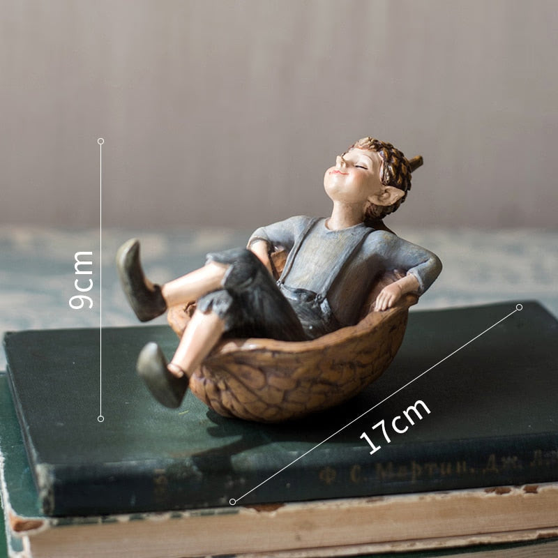 Cute Cartoon Fantasy Forest Elf Resin Craft Ornament, Living Room TV Cabinet Bedroom Balcony Garden Desktop Home Decoration Gift acacuss