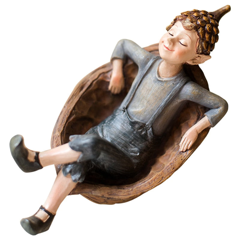 Cute Cartoon Fantasy Forest Elf Resin Craft Ornament, Living Room TV Cabinet Bedroom Balcony Garden Desktop Home Decoration Gift acacuss