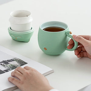 Cute Cat Tea mug Ceramic with Infuser acacuss