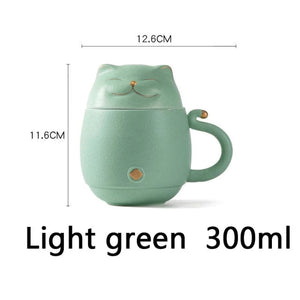 Cute Cat Tea mug Ceramic with Infuser acacuss