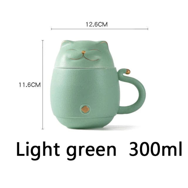 Cute Cat Tea mug Ceramic with Infuser acacuss