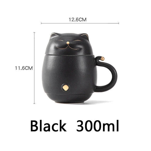 Cute Cat Tea mug Ceramic with Infuser acacuss