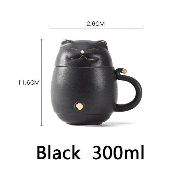 Cute Cat Tea mug Ceramic with Infuser acacuss