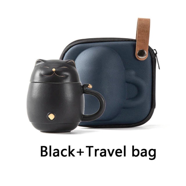 Cute Cat Tea mug Ceramic with Infuser acacuss