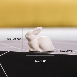 Cute Ceramics Rabbit Figurines Kawaii Hare Bunny Garden House Animal Ornaments Easter Home Room Decoration Hand Painting Embryo acacuss