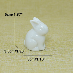 Cute Ceramics Rabbit Figurines Kawaii Hare Bunny Garden House Animal Ornaments Easter Home Room Decoration Hand Painting Embryo acacuss