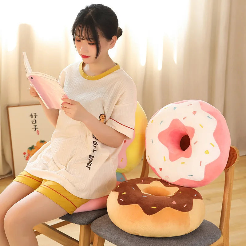 Cute Donut Shaped Seat Cushion for Kids Playground and Nursery Sweet Donut Pillow Cushion for Home Decor and Gift acacuss