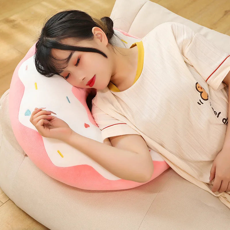 Cute Donut Shaped Seat Cushion for Kids Playground and Nursery Sweet Donut Pillow Cushion for Home Decor and Gift acacuss