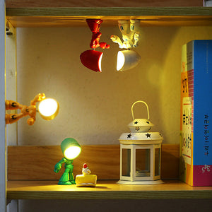 Cute LED Hero Table Lamp Mini Portable Cool Mecha Cute Robot Night Light Bedroom Home Decoration Kids Boys Gifts acacuss