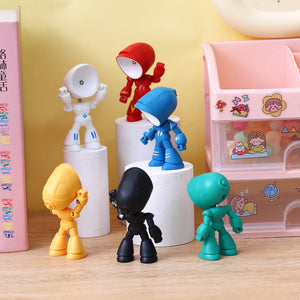 Cute LED Hero Table Lamp Mini Portable Cool Mecha Cute Robot Night Light Bedroom Home Decoration Kids Boys Gifts acacuss