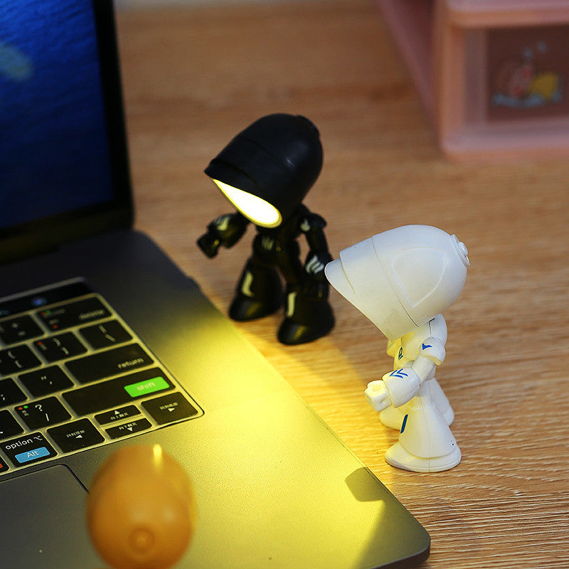 Cute LED Hero Table Lamp Mini Portable Cool Mecha Cute Robot Night Light Bedroom Home Decoration Kids Boys Gifts acacuss