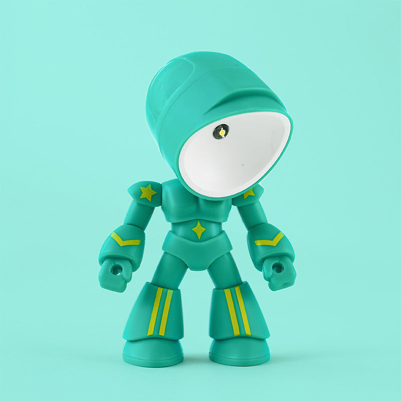 Cute LED Hero Table Lamp Mini Portable Cool Mecha Cute Robot Night Light Bedroom Home Decoration Kids Boys Gifts acacuss