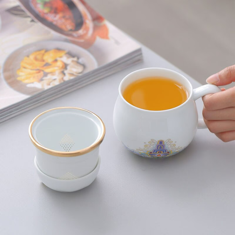 Cute Lucky Cat tea & coffee mug with infuser Forbidden City Cat Cup With Lid Ceramic Female Tea I Coffee Mug Milk Tea Cups Drinkware acacuss