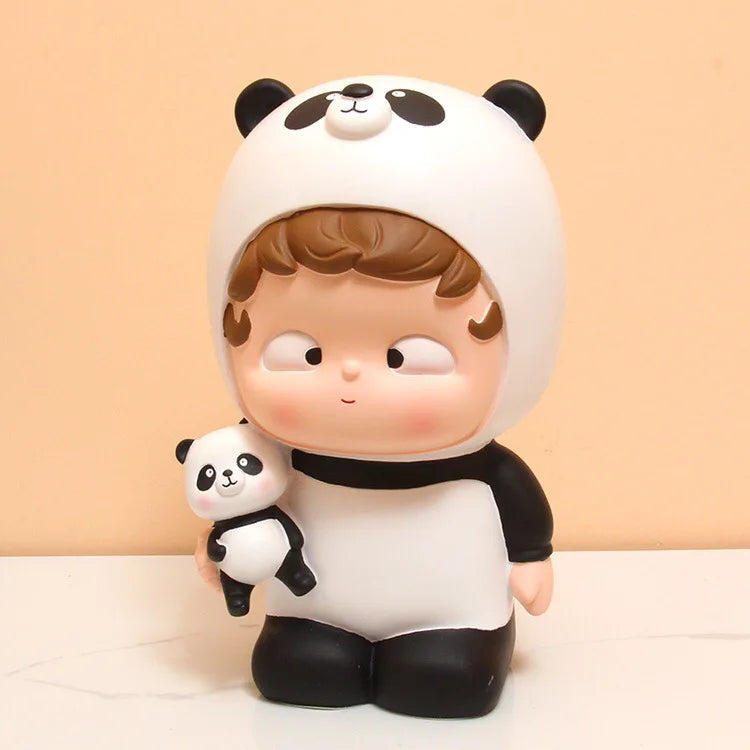 Cute Panda Entrance Closet Key Storage Ornaments Standing Living Room Shoe Cabinet Home Decorations Movable Gifts Home Decor acacuss