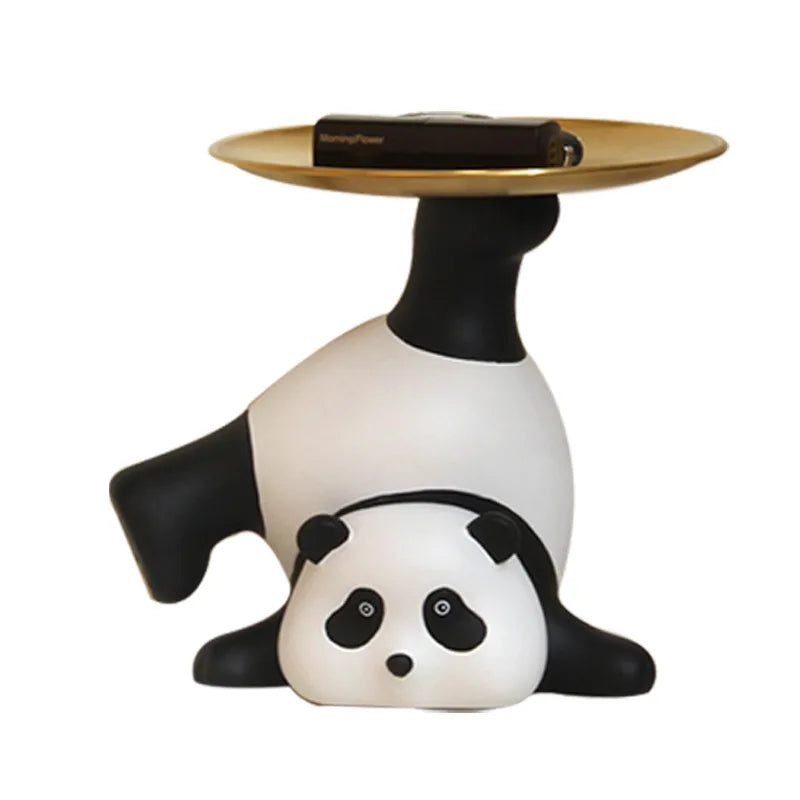 Cute Panda Entrance Closet Key Storage Ornaments Standing Living Room Shoe Cabinet Home Decorations Movable Gifts Home Decor acacuss