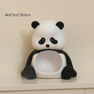 Cute Panda Entrance Closet Key Storage Ornaments Standing Living Room Shoe Cabinet Home Decorations Movable Gifts Home Decor acacuss