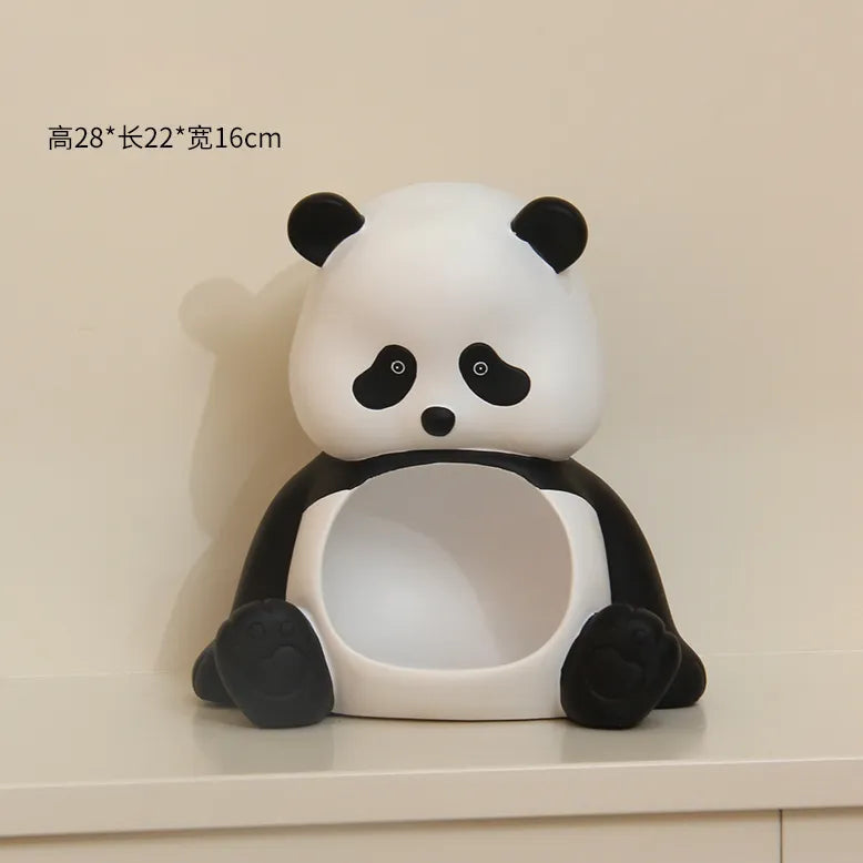 Cute Panda Entrance Closet Key Storage Ornaments Standing Living Room Shoe Cabinet Home Decorations Movable Gifts Home Decor acacuss
