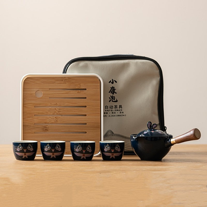 Cute Pet Glass Ceramic Chinese Kung Fu Tea set Travel Tea Set Teaware Sets Teapot For Tea Teapot Tea Cup Set Tea Maker Infuser acacuss