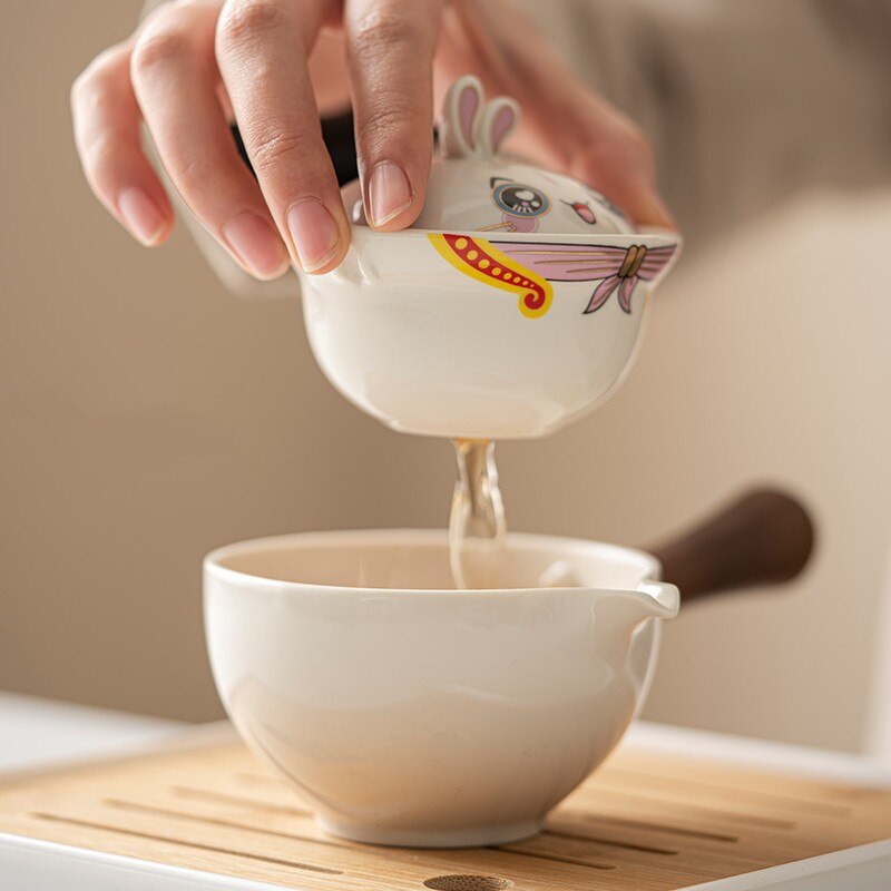 Cute Pet Glass Ceramic Chinese Kung Fu Tea set Travel Tea Set Teaware Sets Teapot For Tea Teapot Tea Cup Set Tea Maker Infuser acacuss