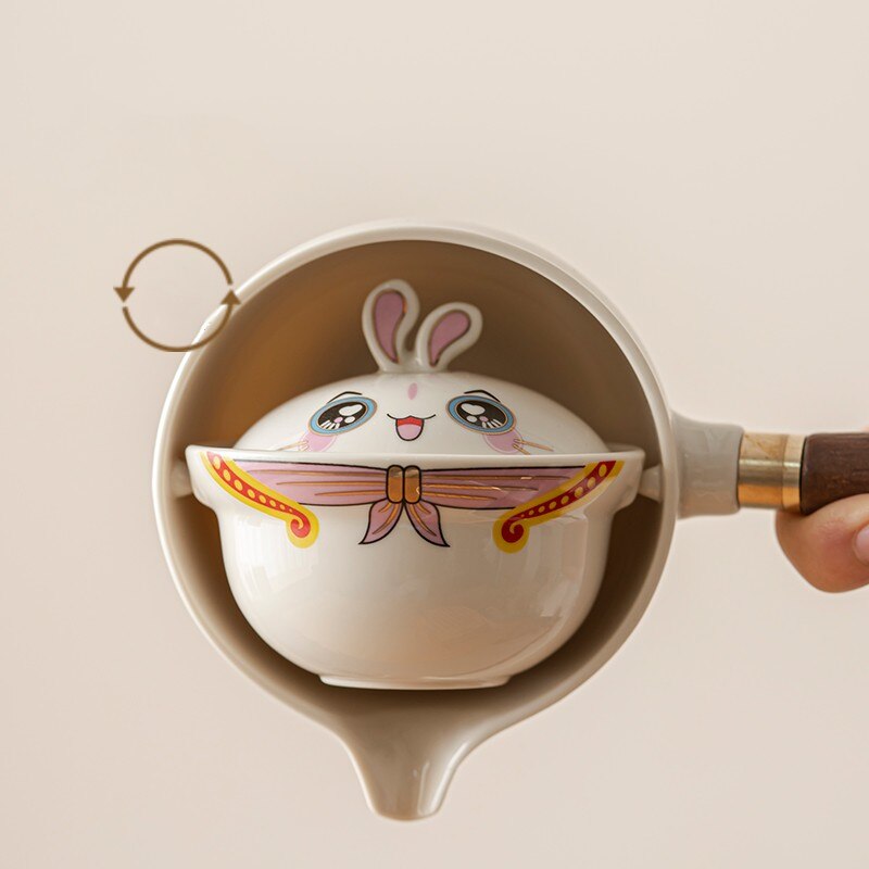 Cute Pet Glass Ceramic Chinese Kung Fu Tea set Travel Tea Set Teaware Sets Teapot For Tea Teapot Tea Cup Set Tea Maker Infuser acacuss