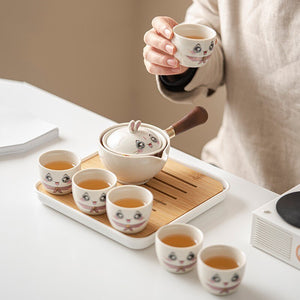 Cute Pet Glass Ceramic Chinese Kung Fu Tea set Travel Tea Set Teaware Sets Teapot For Tea Teapot Tea Cup Set Tea Maker Infuser acacuss