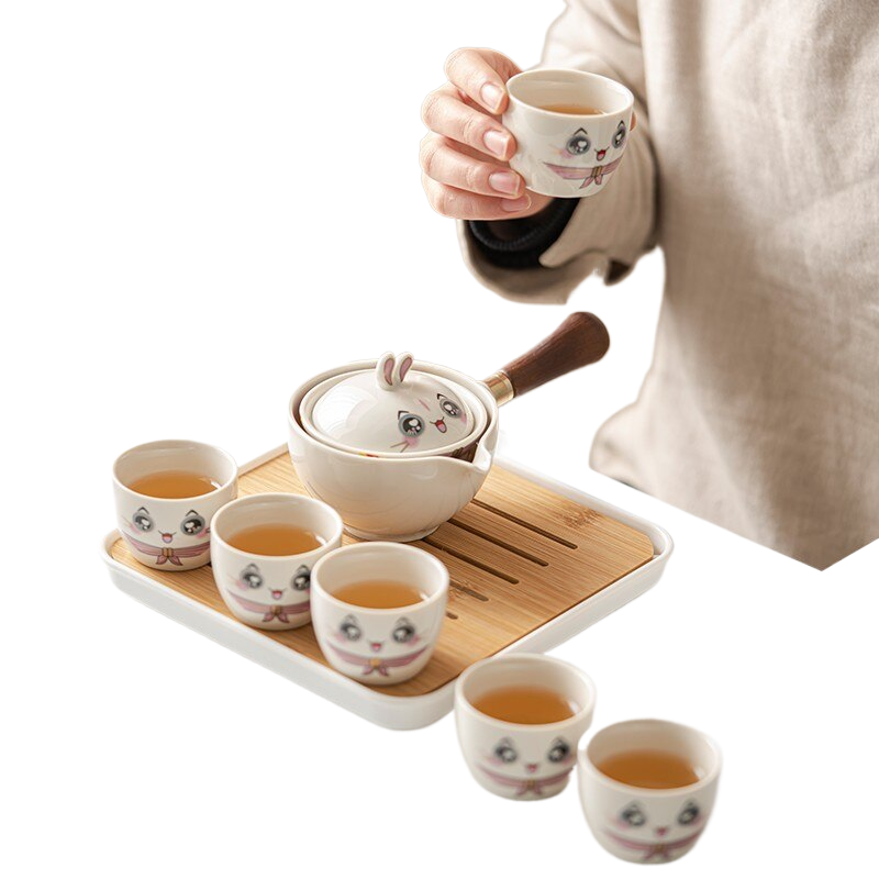 Cute Pet Glass Ceramic Chinese Kung Fu Tea set Travel Tea Set Teaware Sets Teapot For Tea Teapot Tea Cup Set Tea Maker Infuser acacuss