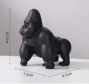 Cute Porcelain King Kong Figurine Handmade Ceramics Gorilla Miniature Micro Landscape Wildlife Fairy Garden Ornament Decor Craft acacuss