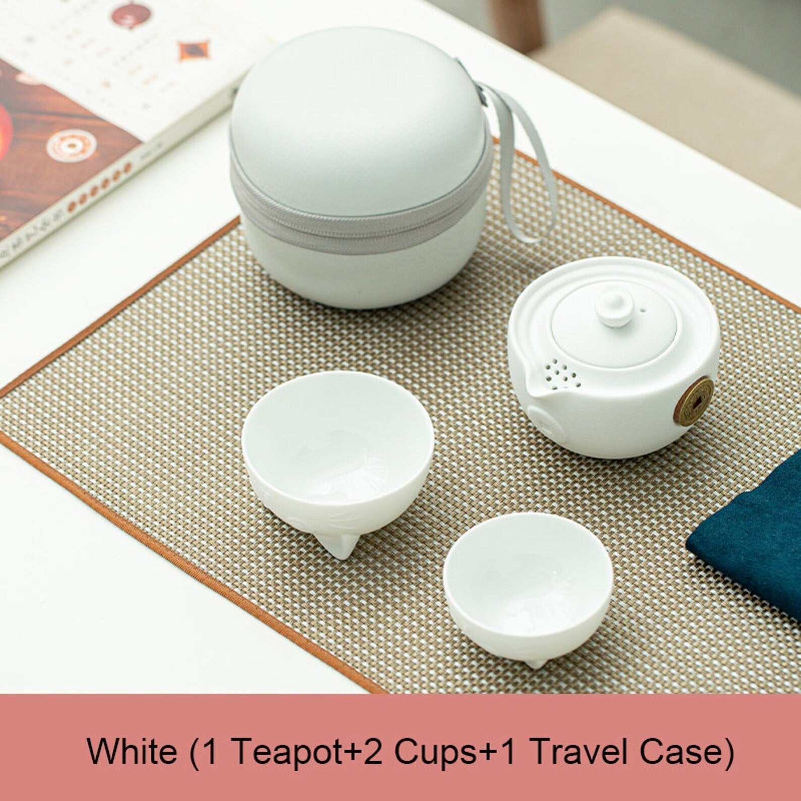 Cute mug cat lovers gift mug Ceramic Teapot with 2 Cups -  Cute Cat Travel Tea Sets - Portable Gaiwan Cup acacuss